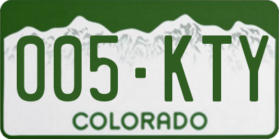 CO license plate 005KTY