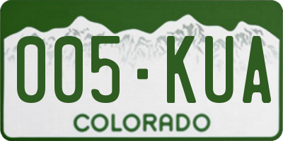 CO license plate 005KUA
