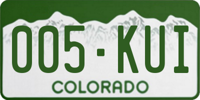 CO license plate 005KUI