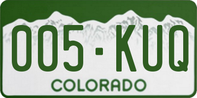 CO license plate 005KUQ