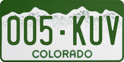 CO license plate 005KUV