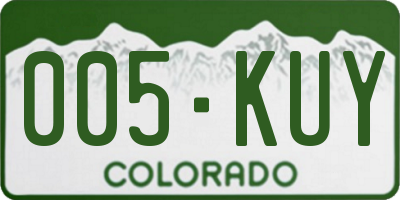 CO license plate 005KUY