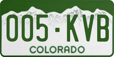 CO license plate 005KVB