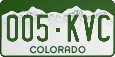 CO license plate 005KVC