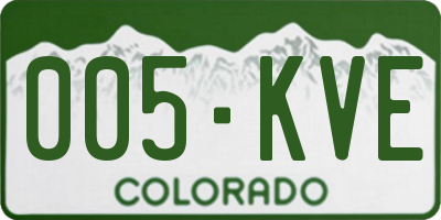 CO license plate 005KVE