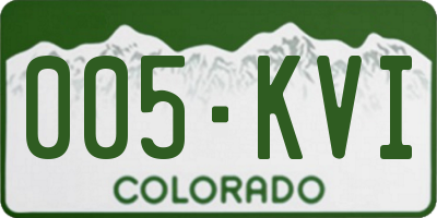 CO license plate 005KVI
