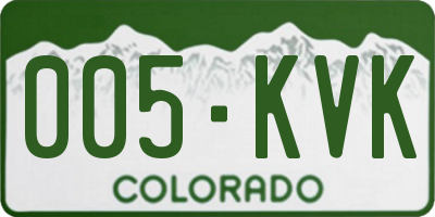 CO license plate 005KVK
