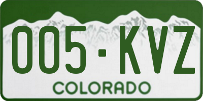 CO license plate 005KVZ