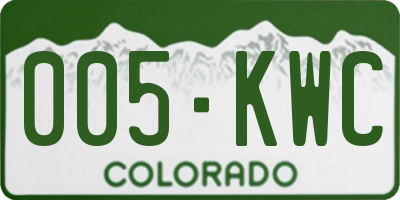 CO license plate 005KWC