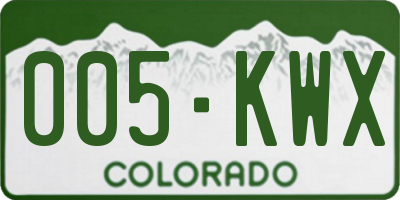 CO license plate 005KWX
