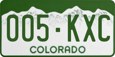 CO license plate 005KXC