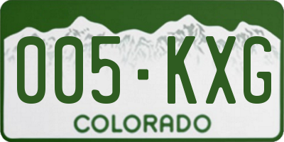 CO license plate 005KXG