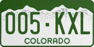 CO license plate 005KXL