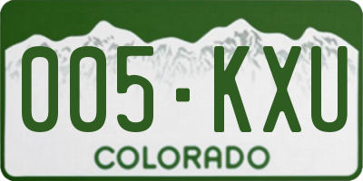 CO license plate 005KXU