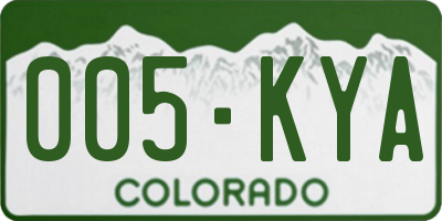 CO license plate 005KYA