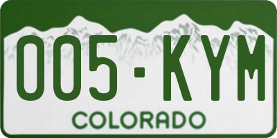 CO license plate 005KYM