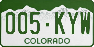CO license plate 005KYW