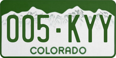 CO license plate 005KYY