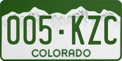 CO license plate 005KZC