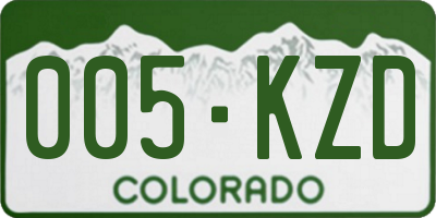 CO license plate 005KZD