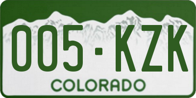 CO license plate 005KZK