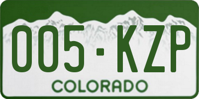CO license plate 005KZP