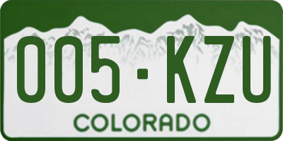 CO license plate 005KZU