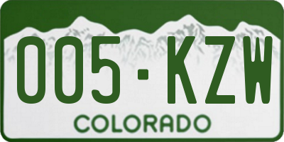 CO license plate 005KZW