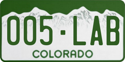 CO license plate 005LAB