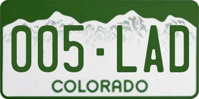 CO license plate 005LAD