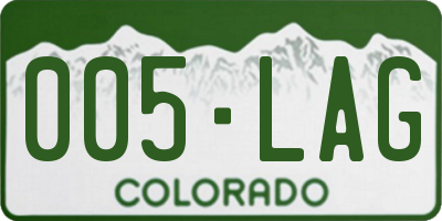 CO license plate 005LAG