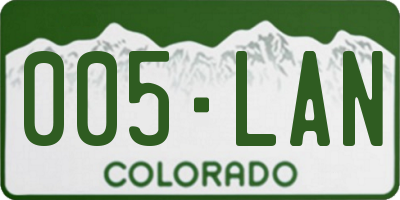 CO license plate 005LAN