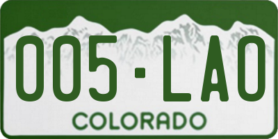 CO license plate 005LAO