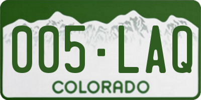 CO license plate 005LAQ