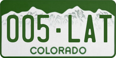 CO license plate 005LAT