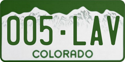 CO license plate 005LAV
