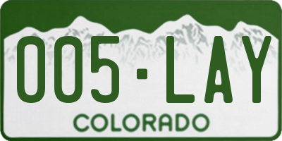 CO license plate 005LAY