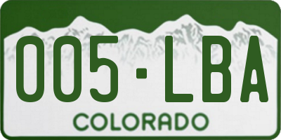 CO license plate 005LBA