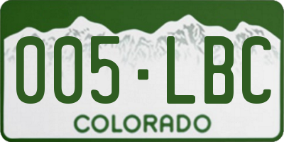 CO license plate 005LBC
