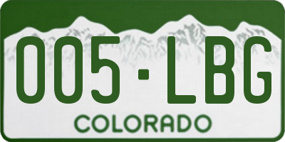 CO license plate 005LBG