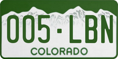 CO license plate 005LBN