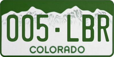 CO license plate 005LBR