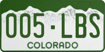 CO license plate 005LBS