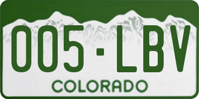 CO license plate 005LBV