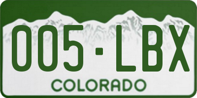 CO license plate 005LBX