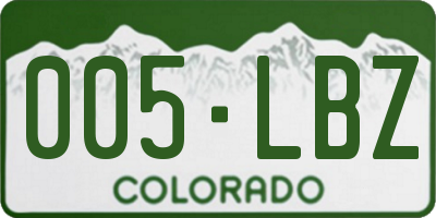 CO license plate 005LBZ