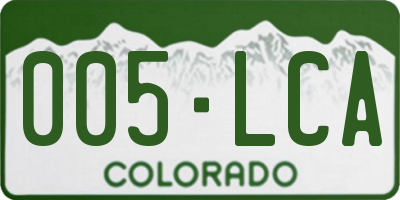 CO license plate 005LCA