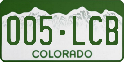 CO license plate 005LCB