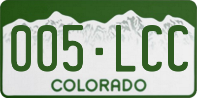 CO license plate 005LCC