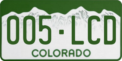 CO license plate 005LCD